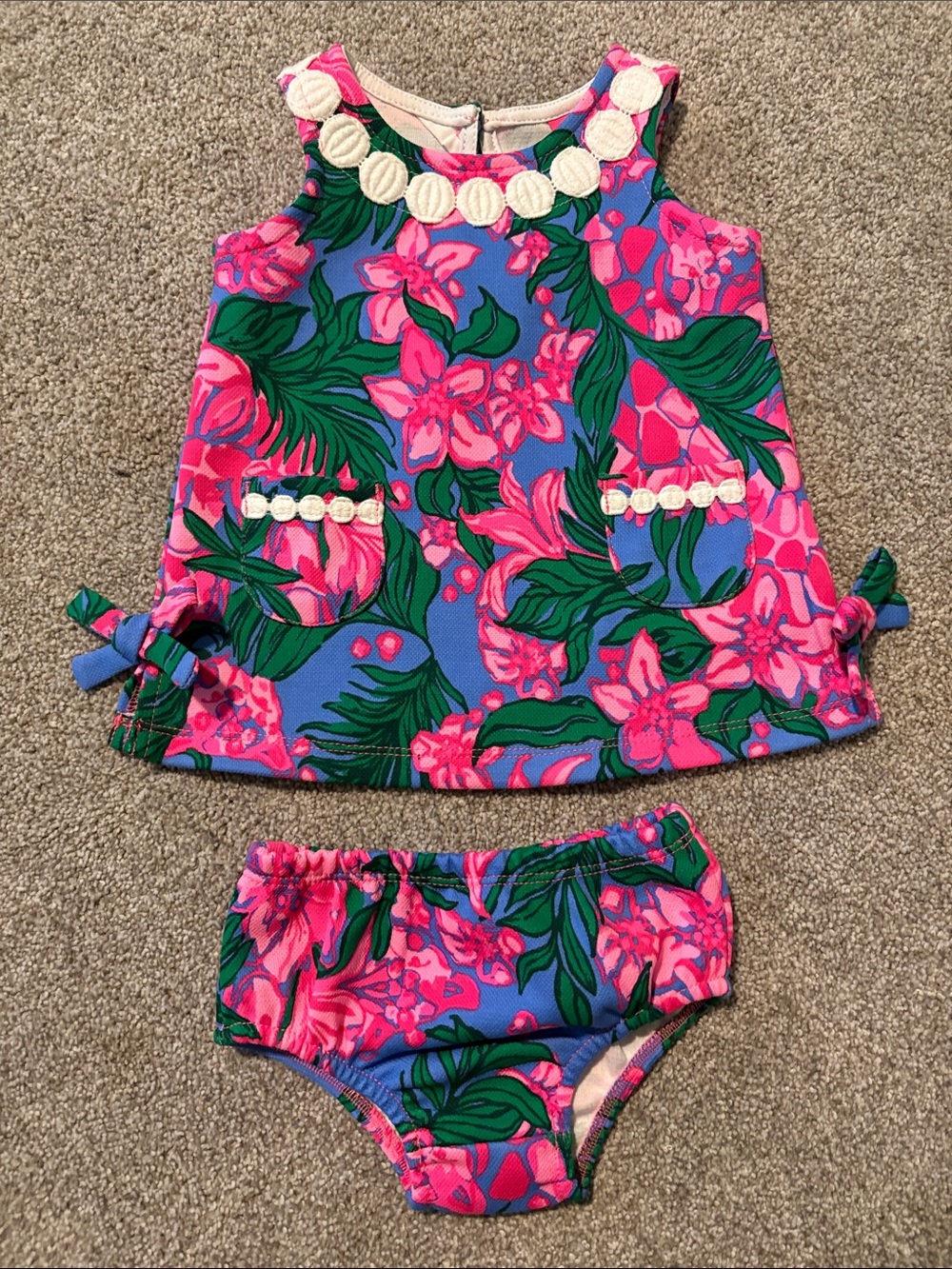Lilly Pulitzer Pink & Blue Floral Dress Set